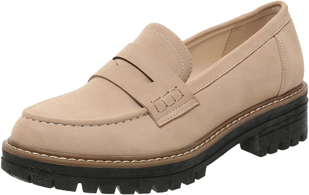 Womens Loafers Shoes Platform Chunky Penny Loafer Lug Sole Comfortable Slip On Work Office Busine... | Amazon (US)
