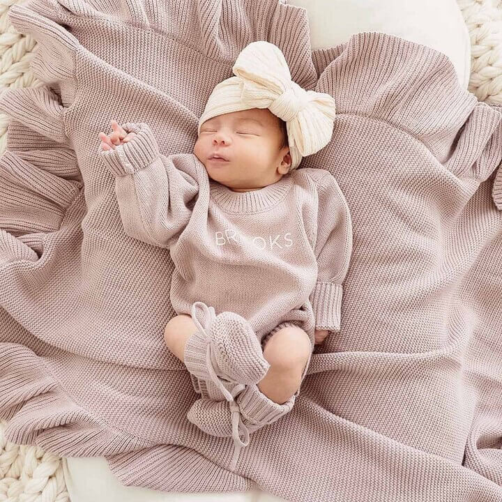 Personalized Knit Sweater Bubble Romper | Iris | Caden Lane