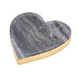 Mud Pie Gold Edge Marble Heart Tray, Grey | Amazon (US)