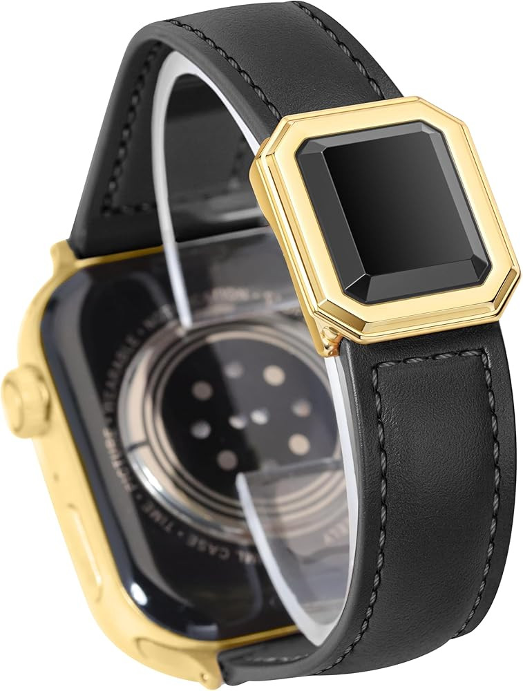 Leather Bands Women Compatible with Apple Watch 40mm 38mm 44mm 45mm 41mm 42mm 46mm 49mm Emerald C... | Amazon (US)