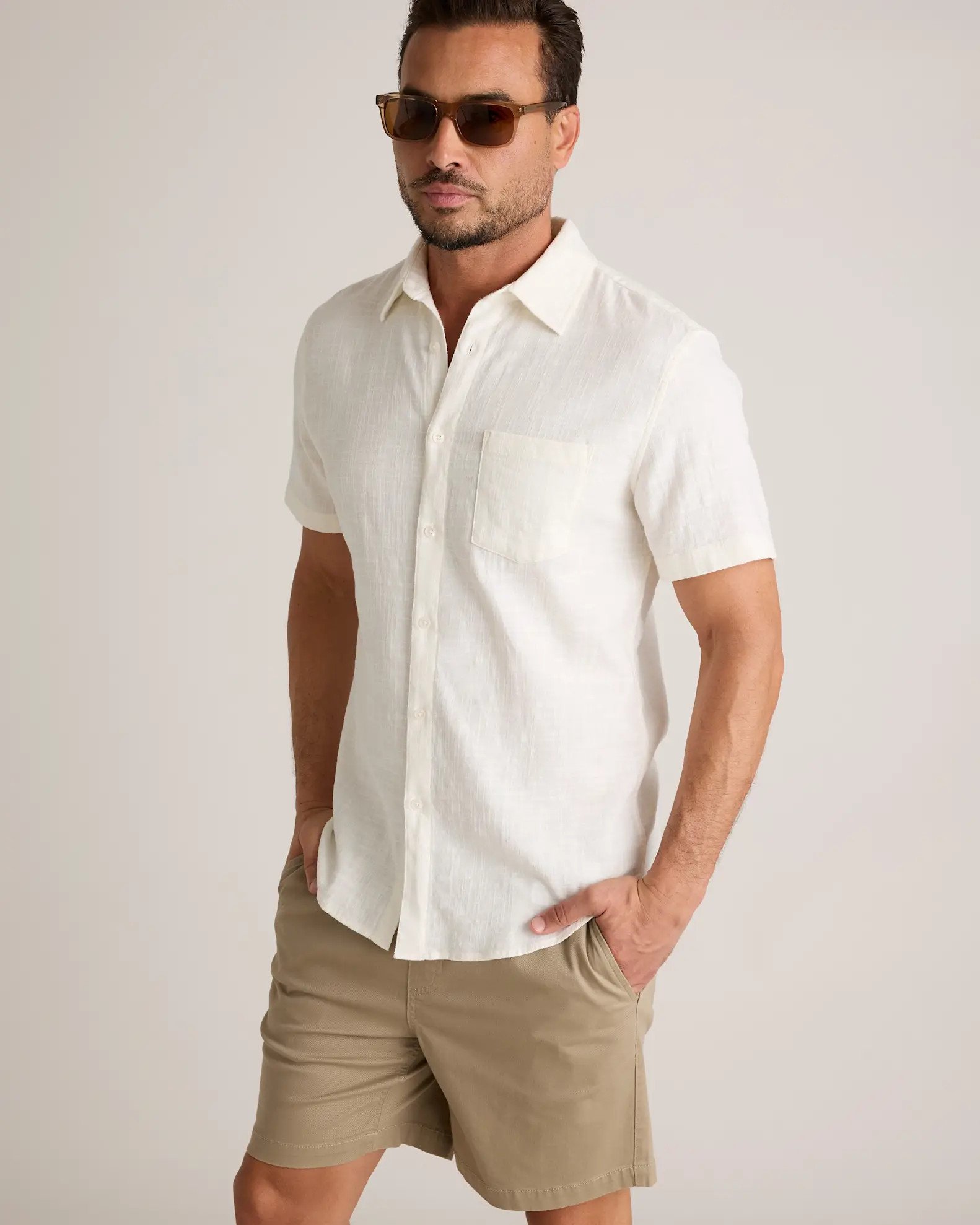 Organic Cotton Stretch Selvage Short Sleeve Shirt | Quince