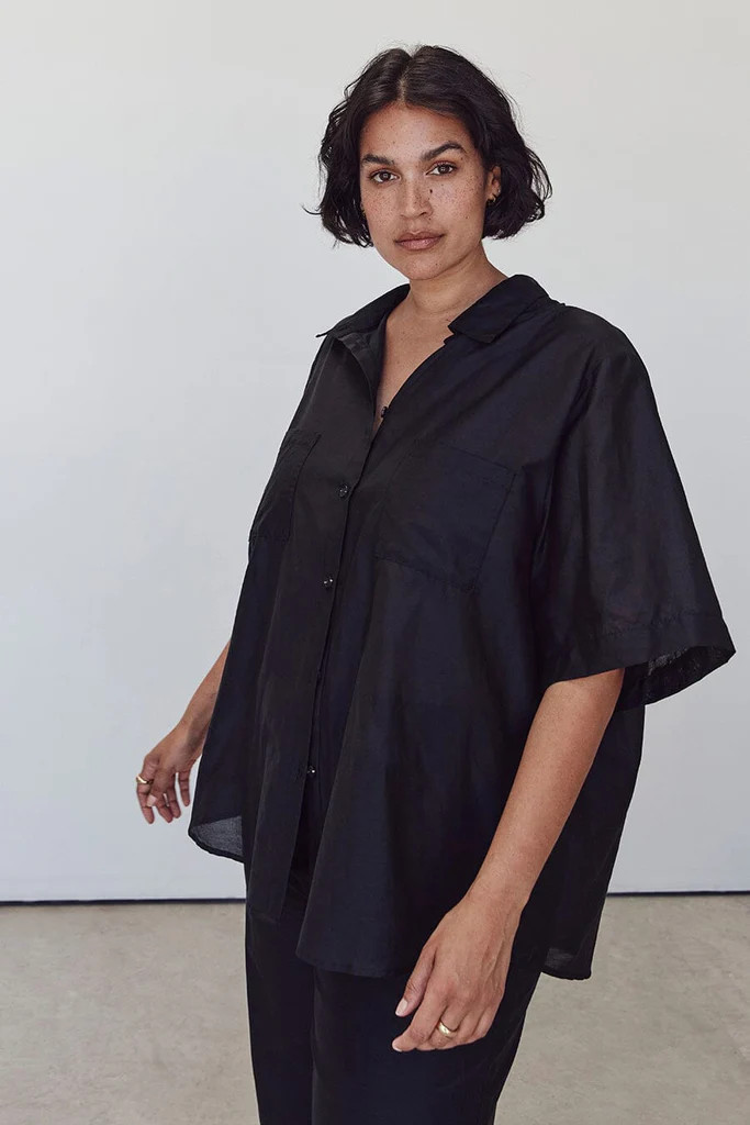 JASPER BLACK SILK COTTON SHIRT | DISSH