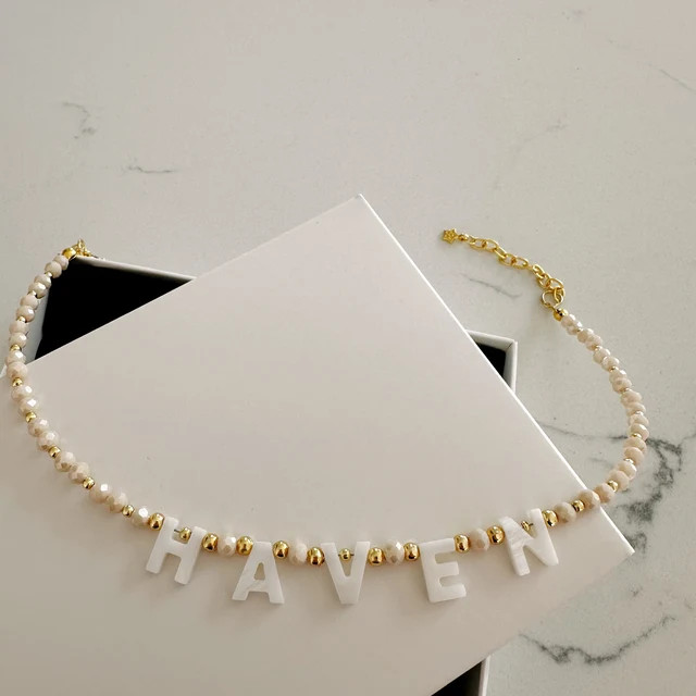 Toddler Name Necklace With Mother of Pearl Letter Necklace, Custom Kids Necklace, Gift for Little... | Etsy (US)