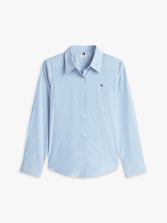 Classic Regular Fit Poplin Shirt | Blue | Tommy Hilfiger | Tommy Hilfiger UK