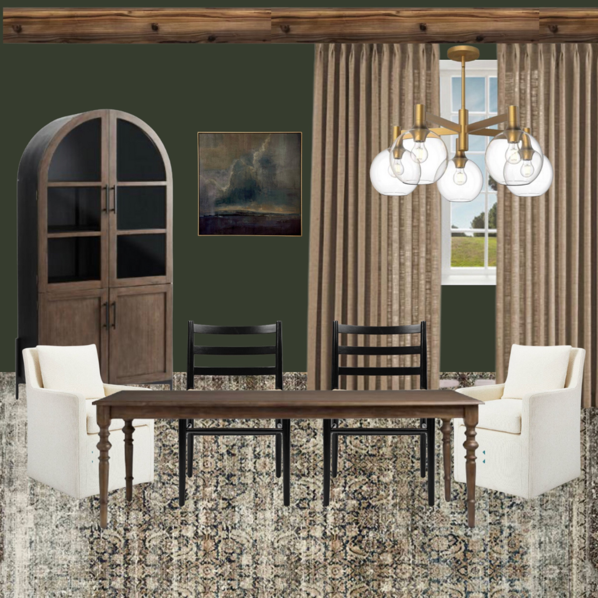 Dining room inspiration, dining room furniture, dining table, dining chairs, wall art, world market furniture, arched cabinet, storage cabinet, curtains, linen curtain, velvet curtain, loloi rug, upholstery dining chair, target home, home decor, home find

#LTKhome #LTKsalealert #LTKFind