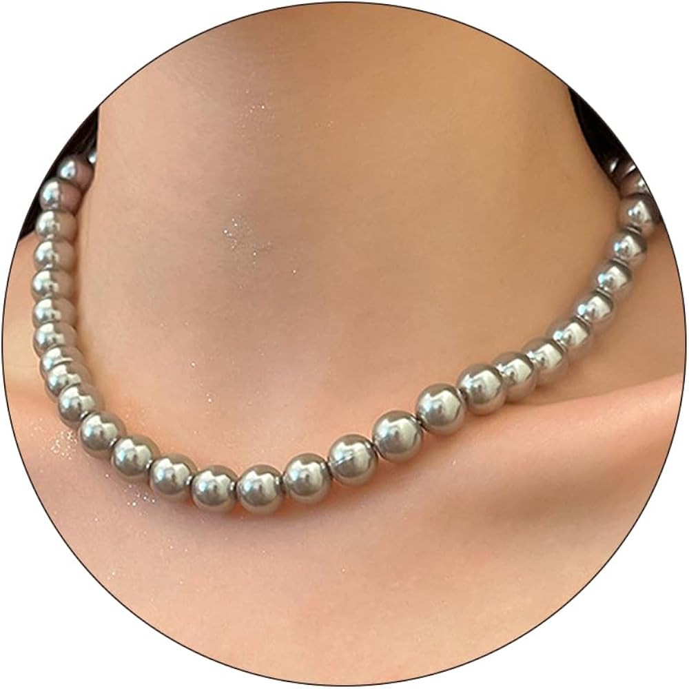 Pearl Necklace Chunky Pearl Necklaces for Women Layered Pearl Choker Necklace Chunky Faux Pearl N... | Amazon (CA)