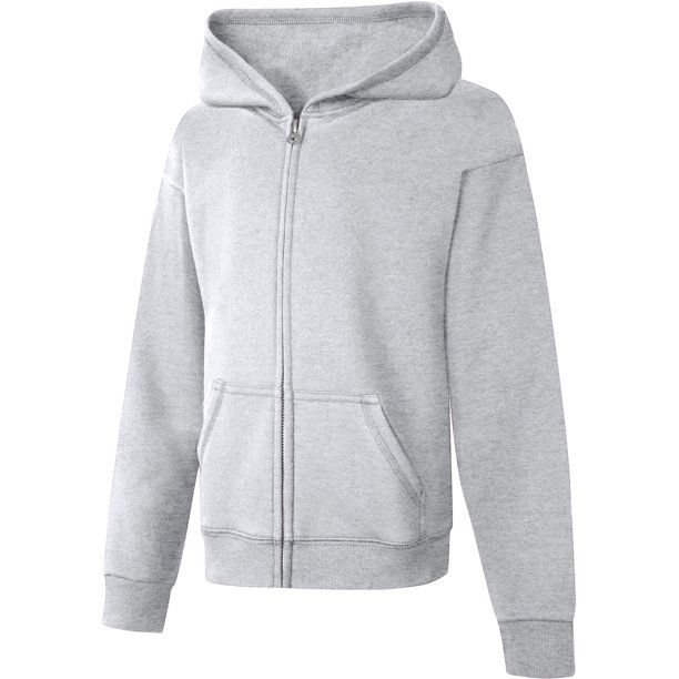 Hanes Girls ComfortSoft Eco Smart Full-Zip Hoodie Sweatshirt, Sizes 4-16 - Walmart.com | Walmart (US)