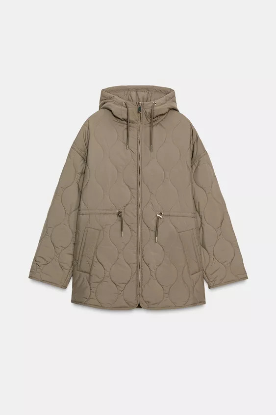 WATER-REPELLENT QUILTED JACKET WITH HOODIE | Zara UK