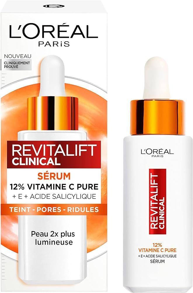 L’Oréal Paris – Sérum 12% Vitamine C Pure + Acide Salicylique + Vitamine E – Antioxydant ... | Amazon (FR)