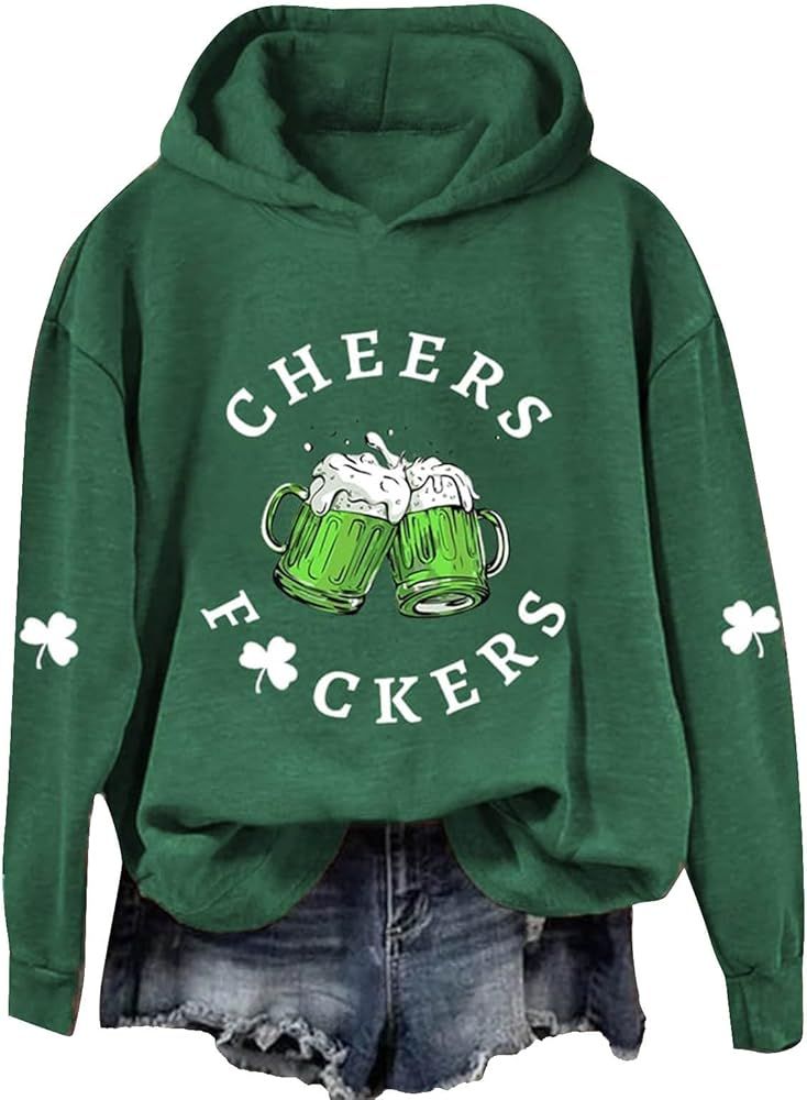 DOLKFU Women's St Pattys Day Sweatshirt Long Sleeve Cute Irish Lucky Graphic Pullover Fashion Cas... | Amazon (US)