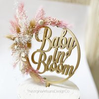 Baby in Bloom Boho Dried Flowers Cake Topper - Blush/Cream Topper | Etsy (US)