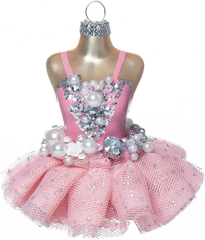 2 Pieces Glass Ballet Dance Dress Tutu Skirted Leotard Ornament for Toddler Girls, Hand Blown Gla... | Amazon (US)