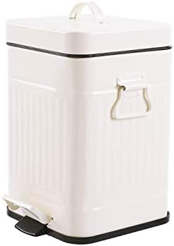 Amazon.com: Bathroom Trash Can with Lid, Small Garbage Can Black for Home Bedroom, Retro Step Was... | Amazon (US)