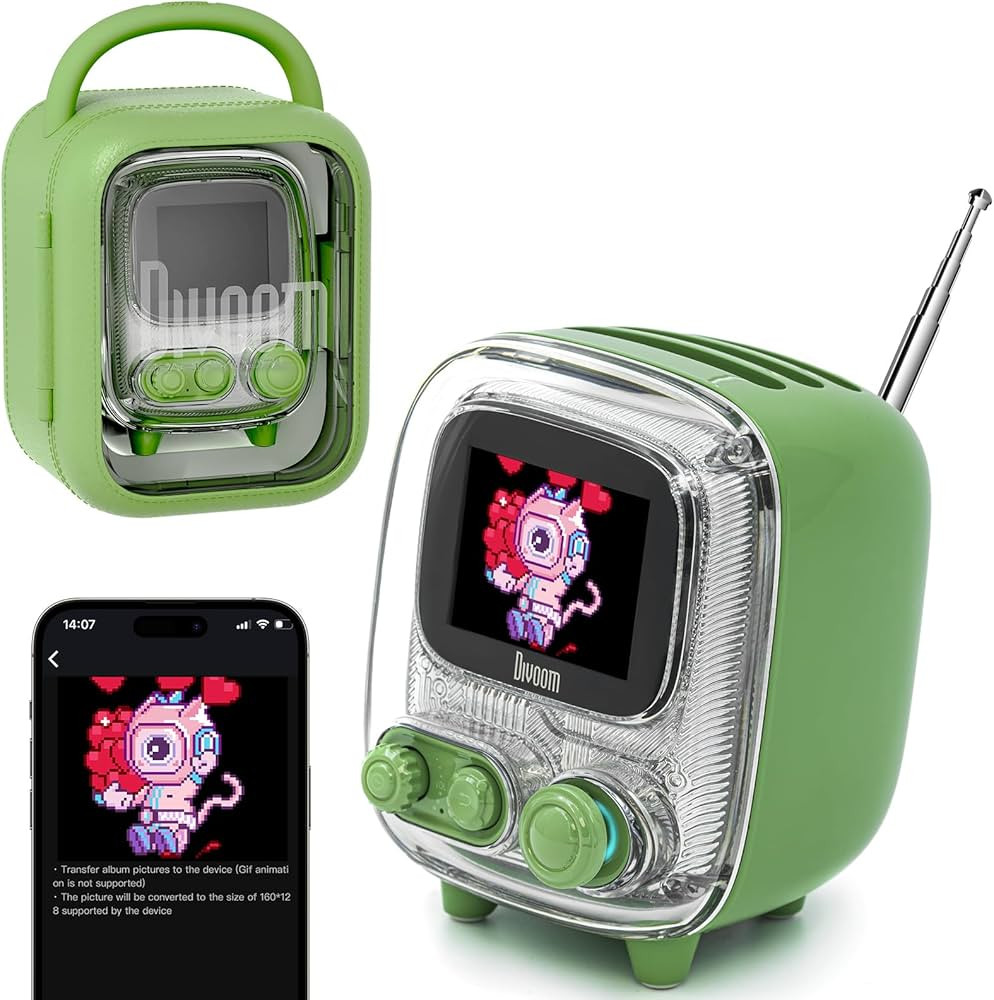 Divoom Tiivoo-2 Portable Bluetooth Speaker with FM Radio,Pixel Art Retro Mini Small Cute Wireless... | Amazon (US)