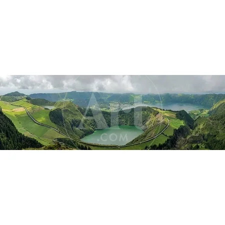Elevated view of stratovolcanic complex Sete Cidades Caldara Sao Miguel Island Azores Portugal Sceni | Walmart (US)