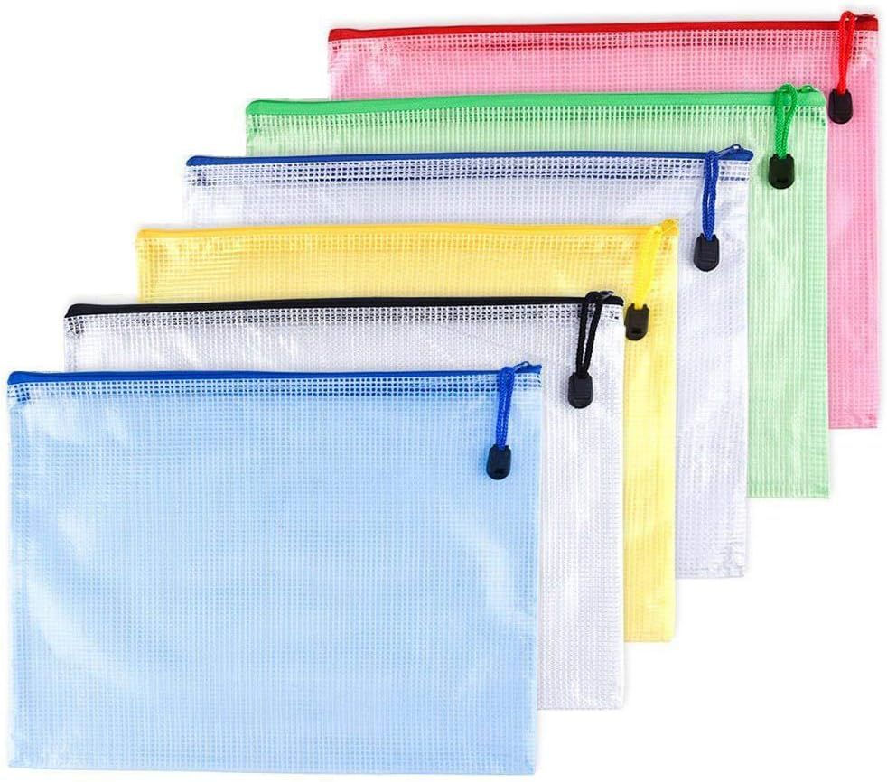 OAIMYY A6-SMALL SIZE-Waterproof Tear-Resistant Plastic Zipper Pen File Document Folders Pockets T... | Amazon (US)