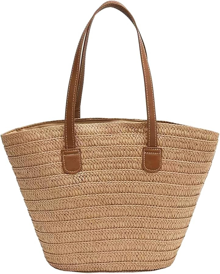 Straw Beach Shoulder Bag Super-Large Handbag | Amazon (US)