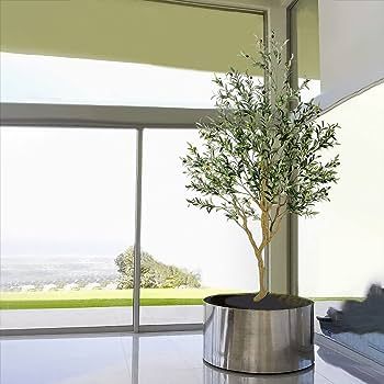 Nafresh Tall Faux Olive Tree，8ft（96in） Realistic Potted Silk Artificial Olive Tree， Fake ... | Amazon (US)
