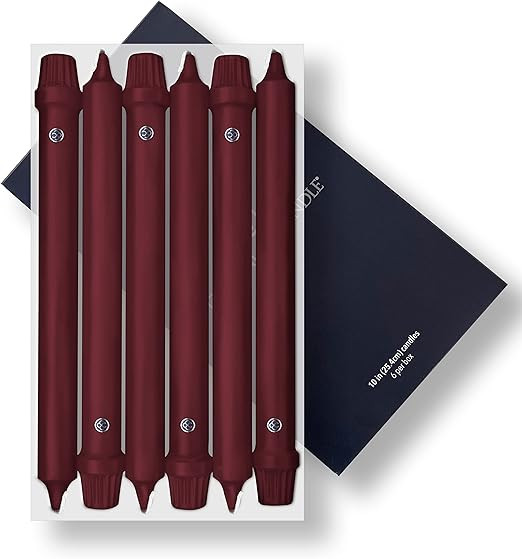 Colonial Candle Unscented Taper Candle, Classic Collection, Traditional Cranberry, 10 in, Pack of... | Amazon (US)