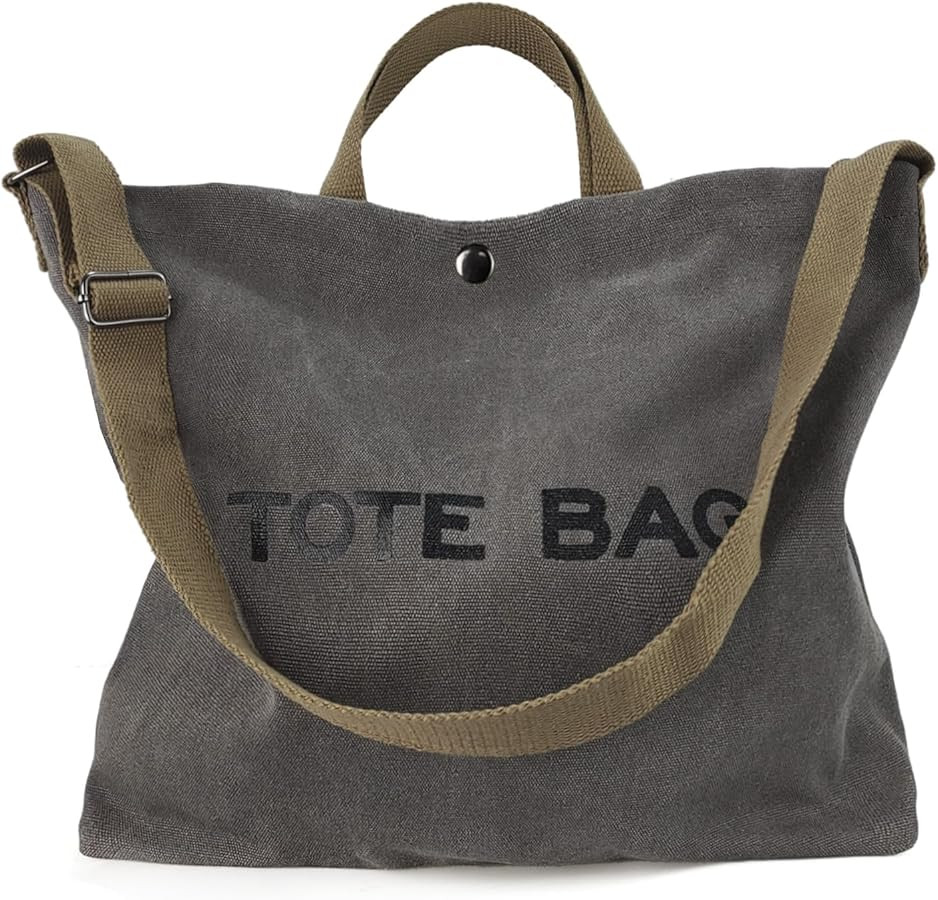 Women Canvas Tote Bag Travel Shoulder Bag Large Capacity Crossbody Top Handle Fashion Handbags | Amazon (US)