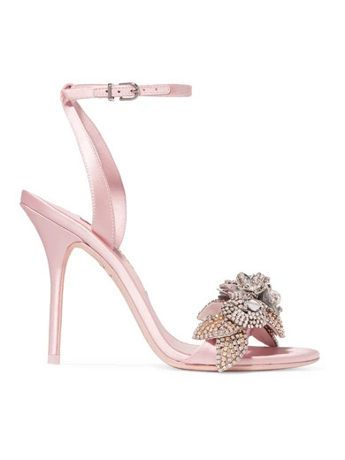 Sophia Webster - Lilico Crystal-embellished Satin Sandals - Baby pink | NET-A-PORTER (US)