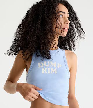Dump Him Cropped High-Neck Tank | Aeropostale