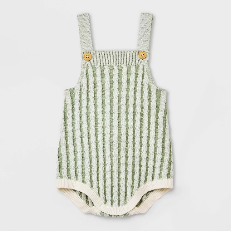 Baby Braided Cable Sweater Romper - Cat & Jack™ Sage Green | Target