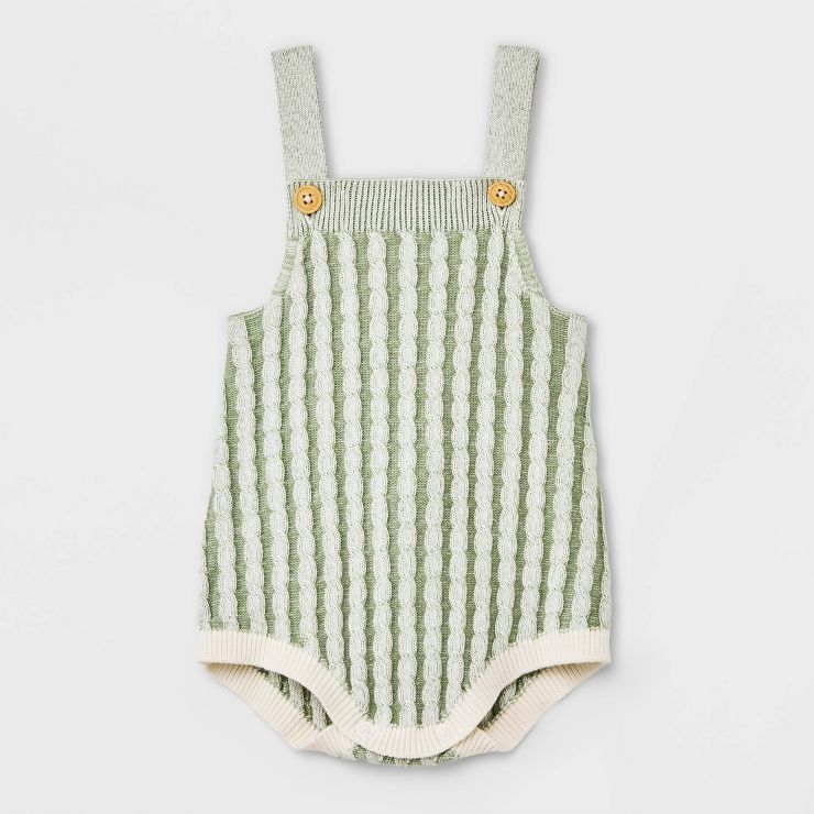 Baby Braided Cable Sweater Romper - Cat & Jack™ Sage Green | Target