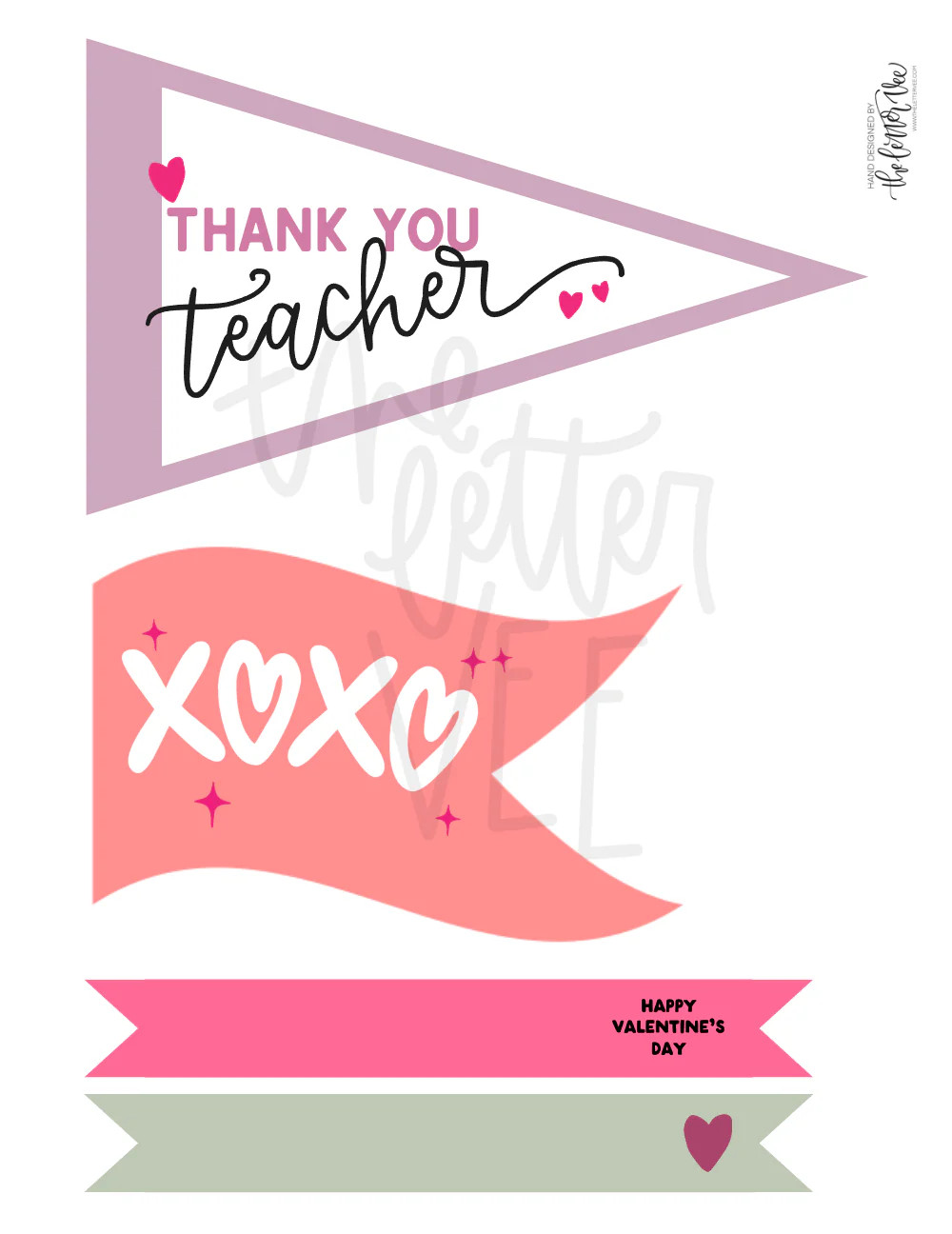 Teacher Valentine bundle | Printable Valentines | The Letter Vee