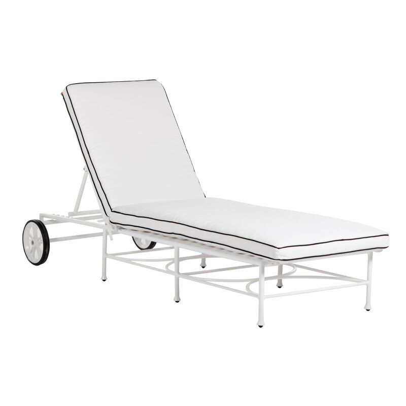 Frances White Chaise, White/Black Welt | One Kings Lane