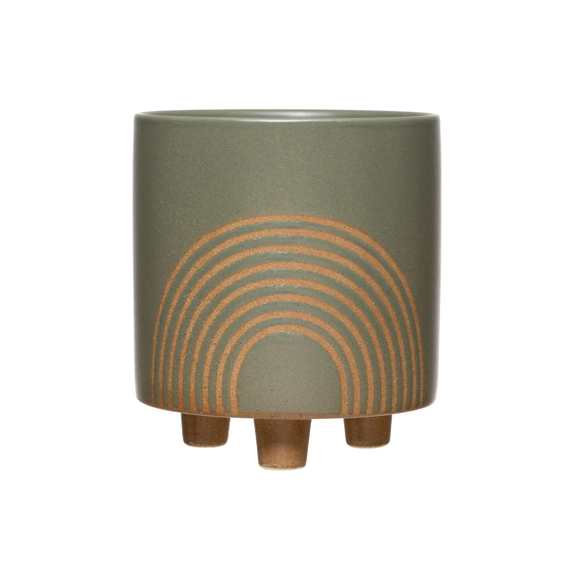 Ebern Designs Ferdo Decorative Stoneware Footed Planter with Rainbow Pattern | Wayfair | Wayfair North America