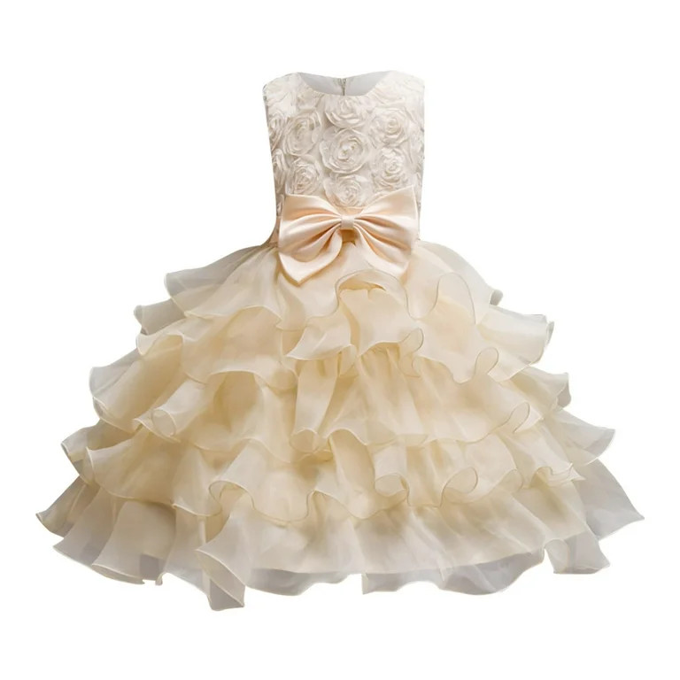 Kids Dress Girls Birthday Long Elegant Sleeveless Mesh Princess Flower Girls Dresses Wedding Kids... | Walmart (US)