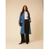Nobody's Child Women's Denim Collared Longline Trench Coat - 10, Denim | Marks & Spencer (UK)
