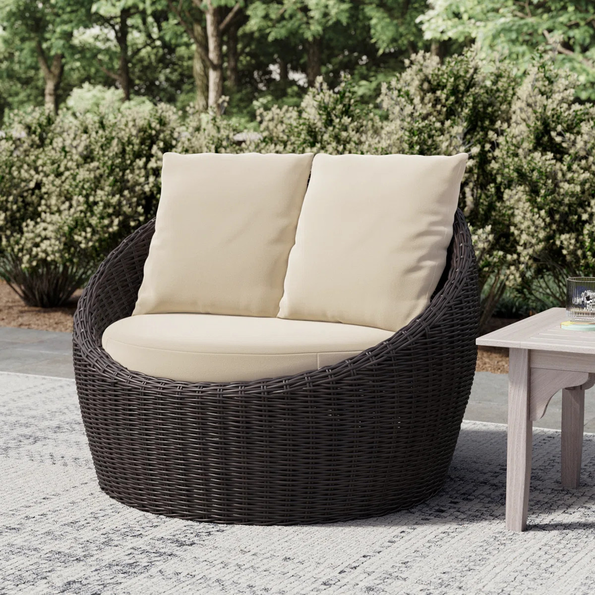 Outdoor Weather Resistant Rattan Snuggle Chair | Wayfair North America