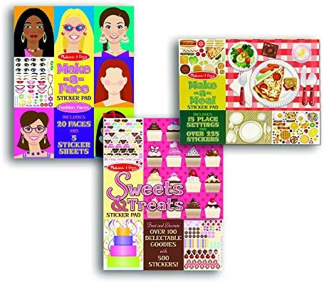 Melissa & Doug Sticker Pads Set: Sweets and Treats, Make-a-Face Fashion, and Make-a-Meal | Amazon (US)
