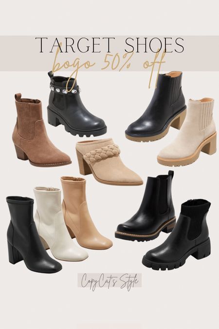 Target shoes BOGO 50% off
Fall boots, booties, shoes, sandals
Fall fashion