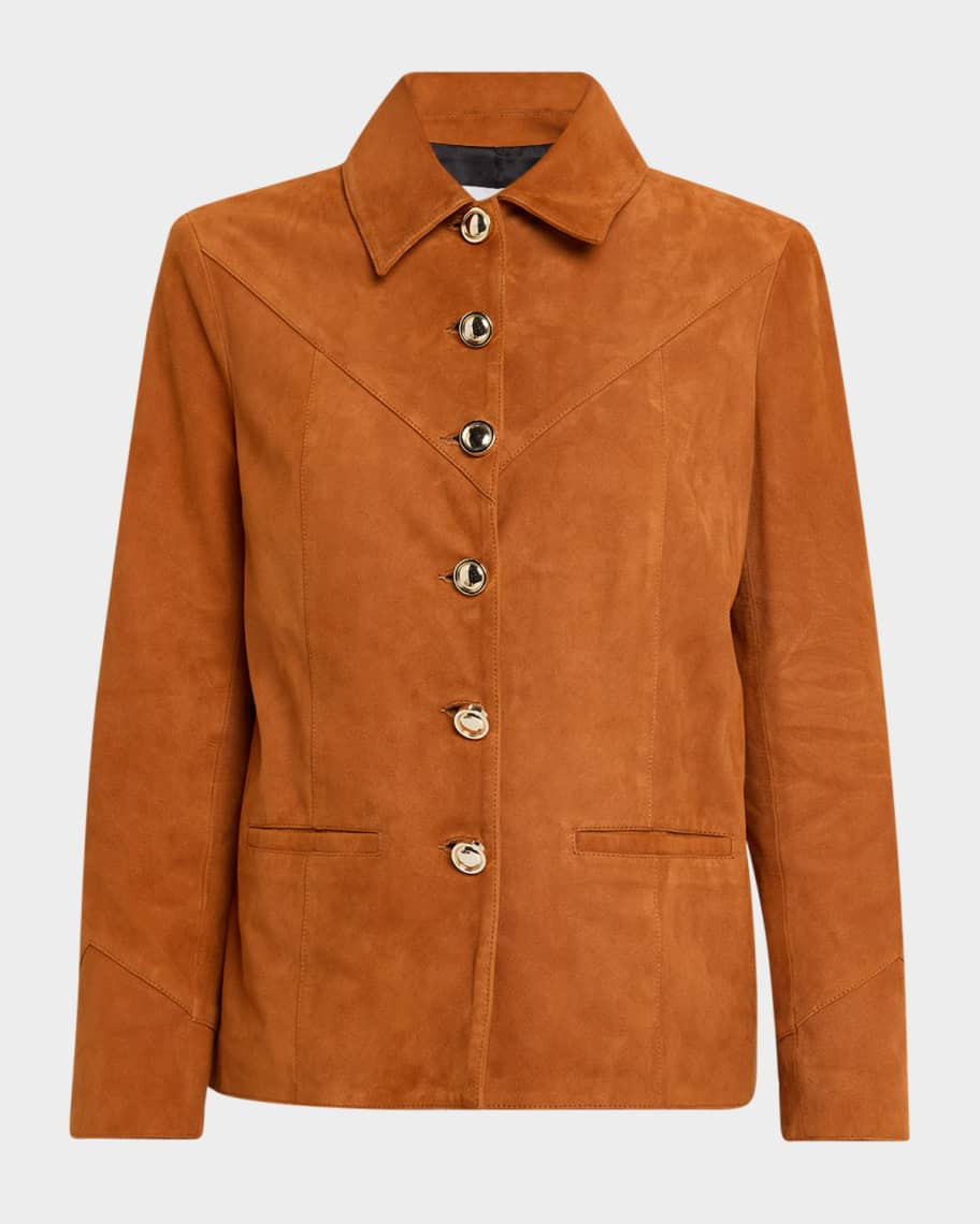 Rosetta Getty Suede Shirt Jacket | Neiman Marcus