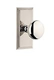Grandeur 825329 Carre Plate Privacy with Fifth Avenue Knob in Polished Nickel, 2.375 | Amazon (US)