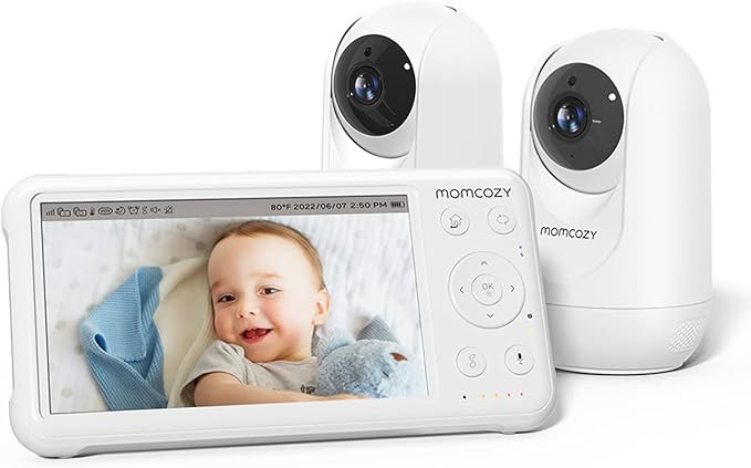 Momcozy Baby Monitor with 2 Cameras 5’’ 1080P Split Screen Video Baby Monitor with Camera and... | Amazon (US)