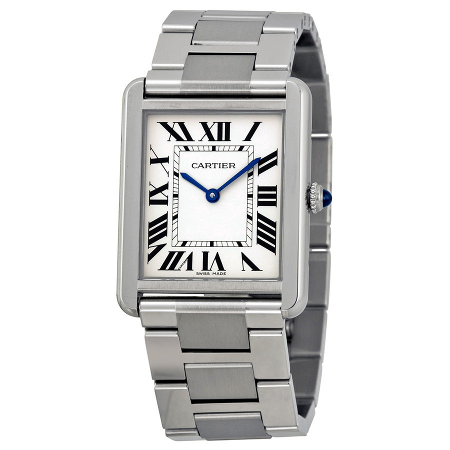 Pre-owned Cartier Tank Solo Pale Silvered Opaline Dial Mens Watch W5200014 | Jomashop.com & JomaDeals.com