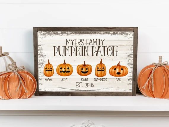 Custom Halloween Sign, Family Halloween Sign Personalized, Fall Family Name Sign, Family Pumpkin ... | Etsy (US)