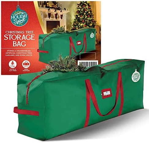 HOLIDAY SPIRIT Christmas Tree Storage Bag - Heavy-Duty Tree Bag with Durable Reinforced Handles &... | Amazon (US)