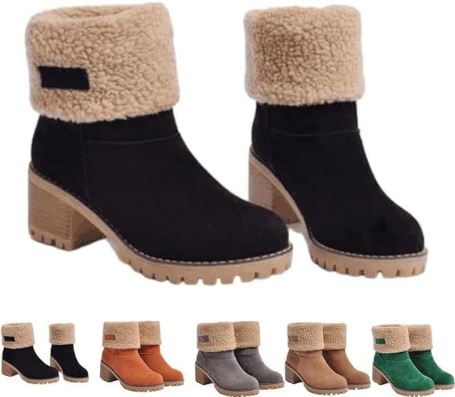 Dotmall Boots for Women,2025 New Winter Boots for Women, Seniors' Chunky Heel Winter Boots,Comfor... | Amazon (US)