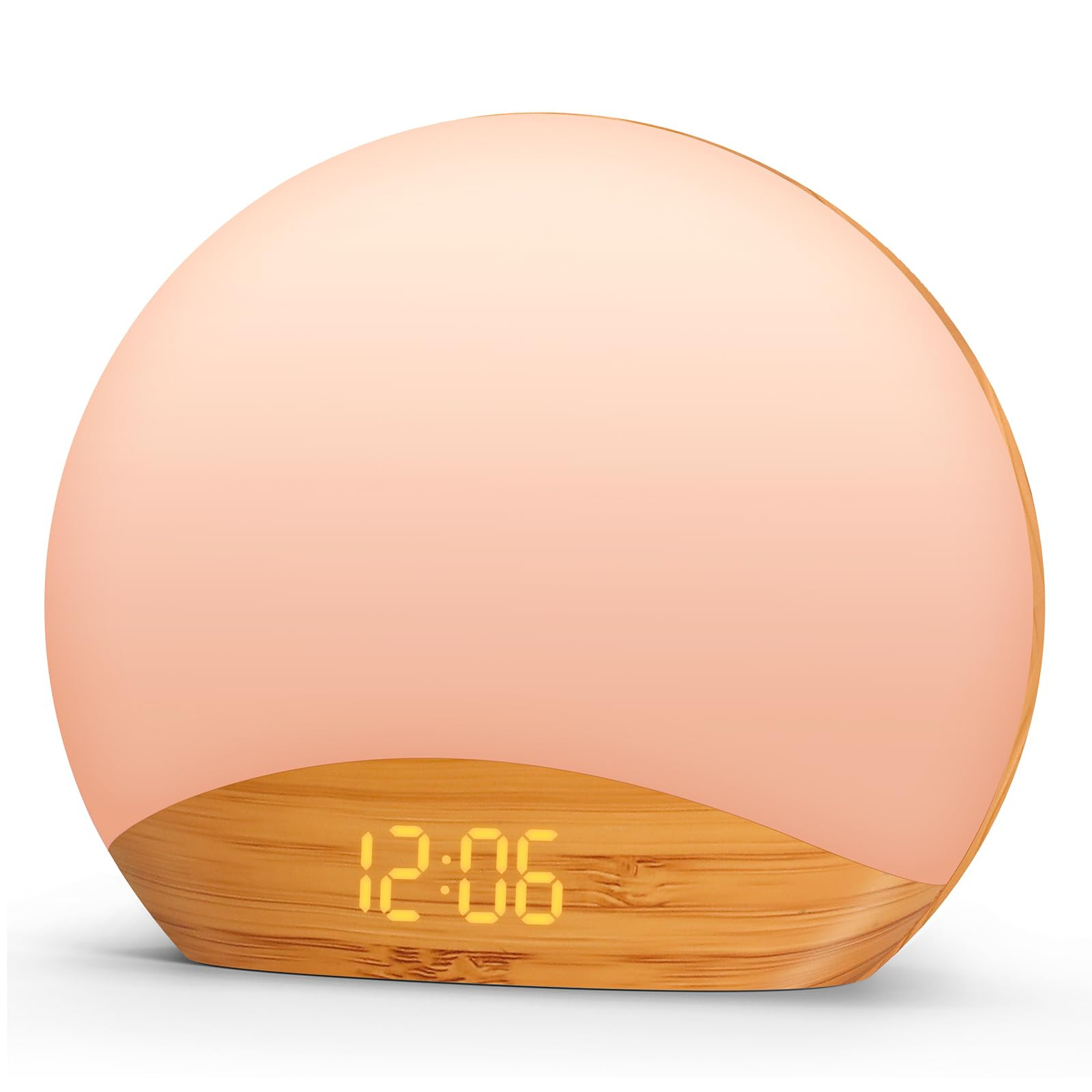REACHER Wood Grain Sunrise Alarm Clock and Sound Machine Nightlight, Digital Dimmable Clock for B... | Amazon (US)