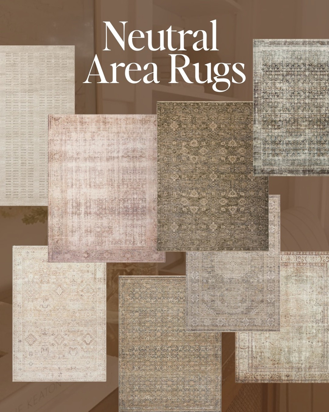 Oversized neutral area rugs