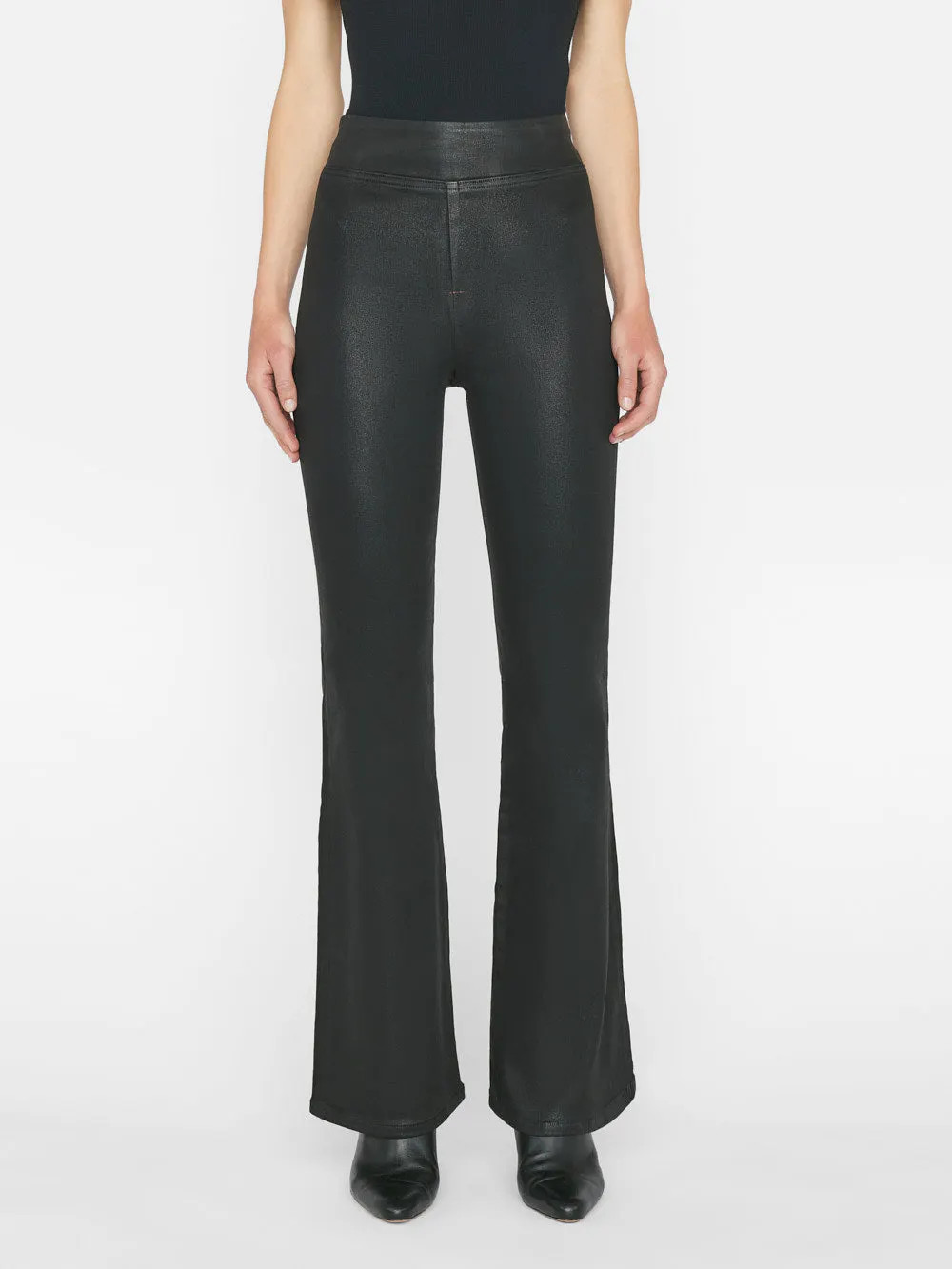 The Jetset Flare -- Noir Coated | Frame Denim