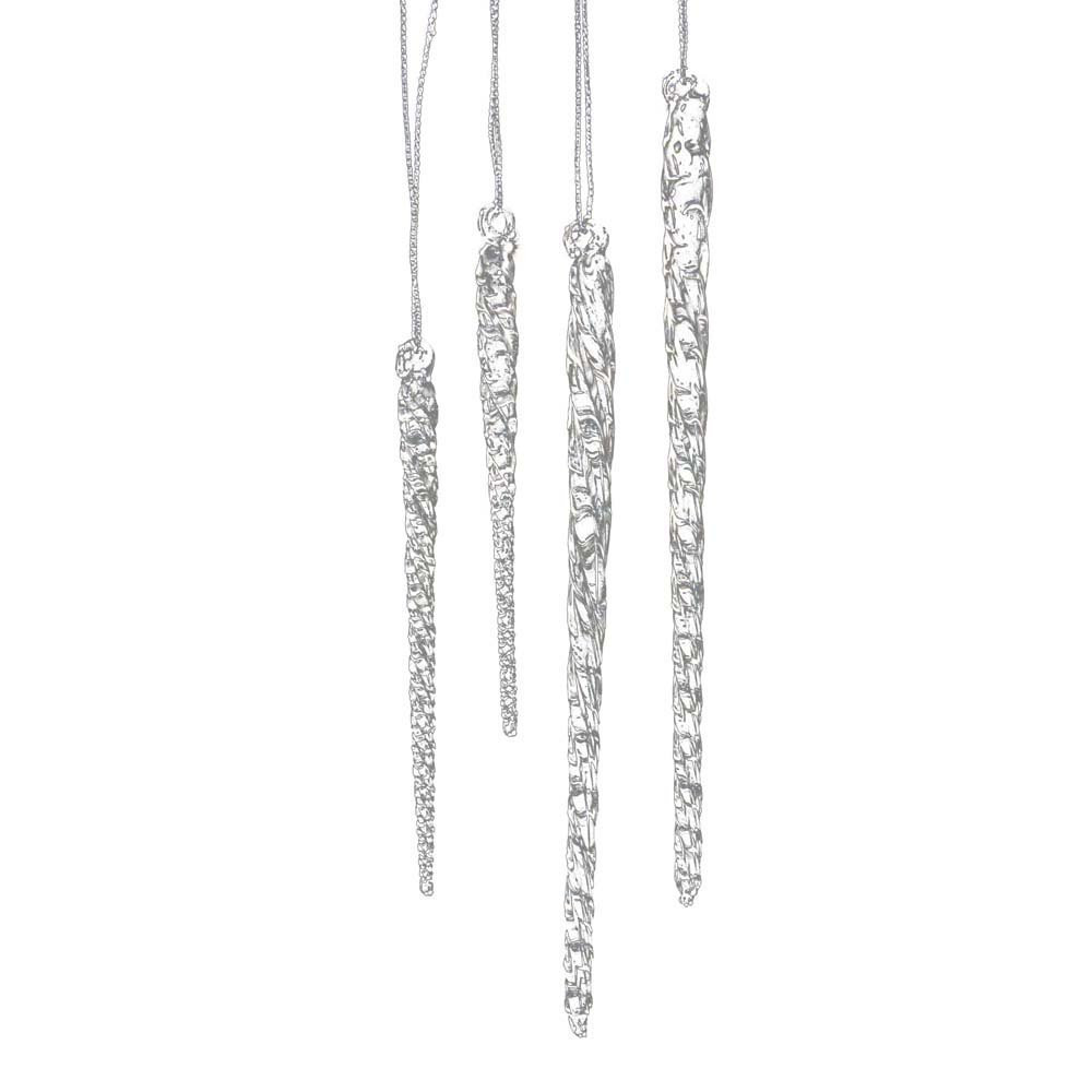 Kurt Adler 3-1/2-Inch-5-1/2-Inch Clear Glass Icicle Ornament Set of 24 Pieces (1) | Amazon (US)