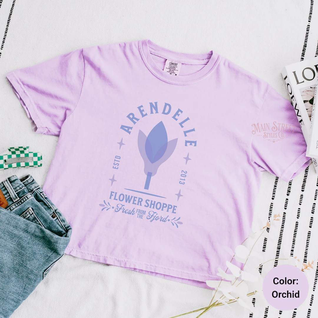 Frozen Women's Shirt Arendelle Flower Shoppe Comfort Colors Women's Boxy Tee Frozen Adult Shirt A... | Etsy (US)