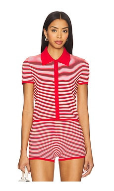 Lovers and Friends Parker Knit Top in Red & Off White from Revolve.com | Revolve Clothing (Global)