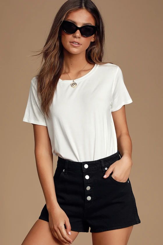 Skyra White T-Shirt Bodysuit | Lulus (US)